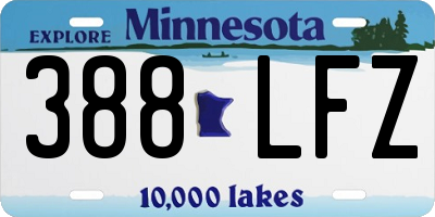 MN license plate 388LFZ