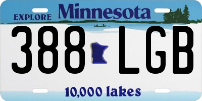 MN license plate 388LGB