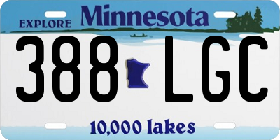 MN license plate 388LGC