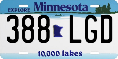 MN license plate 388LGD