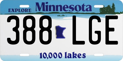 MN license plate 388LGE