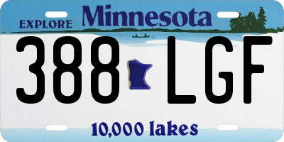 MN license plate 388LGF