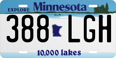 MN license plate 388LGH