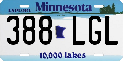 MN license plate 388LGL