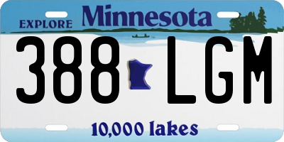 MN license plate 388LGM