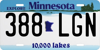 MN license plate 388LGN