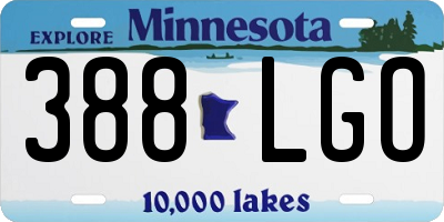 MN license plate 388LGO