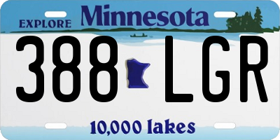 MN license plate 388LGR