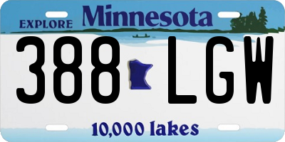 MN license plate 388LGW