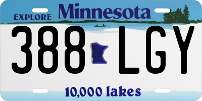 MN license plate 388LGY
