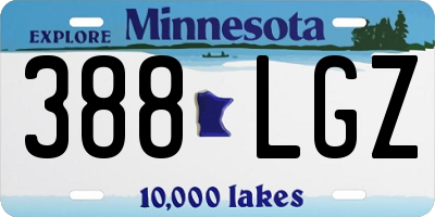MN license plate 388LGZ