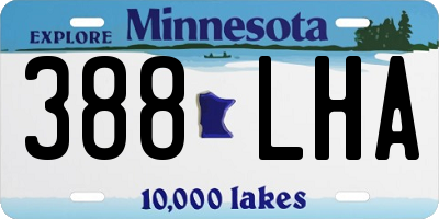 MN license plate 388LHA