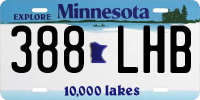 MN license plate 388LHB