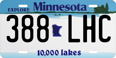 MN license plate 388LHC