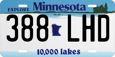 MN license plate 388LHD