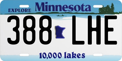 MN license plate 388LHE