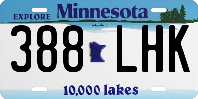 MN license plate 388LHK