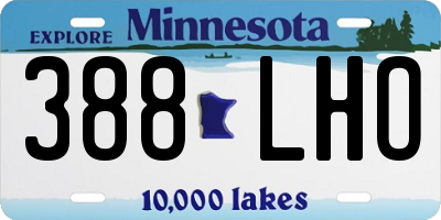 MN license plate 388LHO