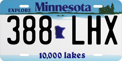 MN license plate 388LHX