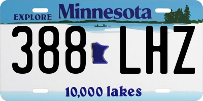 MN license plate 388LHZ