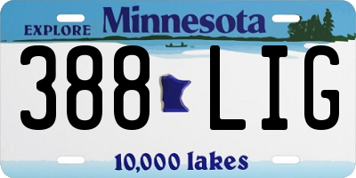 MN license plate 388LIG