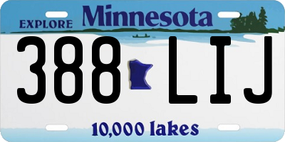 MN license plate 388LIJ