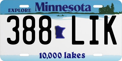 MN license plate 388LIK