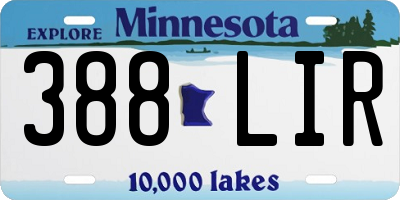 MN license plate 388LIR