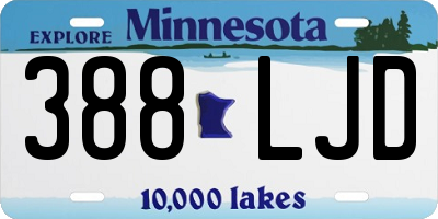 MN license plate 388LJD