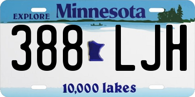 MN license plate 388LJH