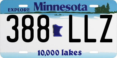 MN license plate 388LLZ