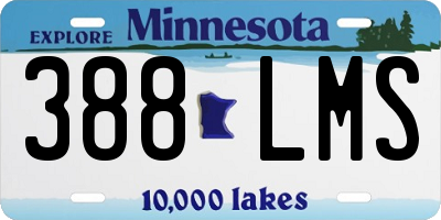 MN license plate 388LMS