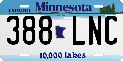 MN license plate 388LNC
