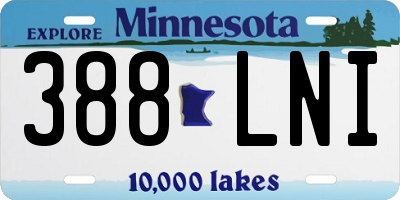 MN license plate 388LNI
