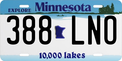 MN license plate 388LNO