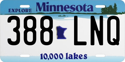 MN license plate 388LNQ