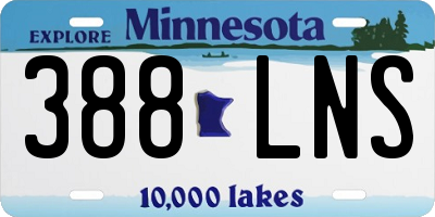 MN license plate 388LNS