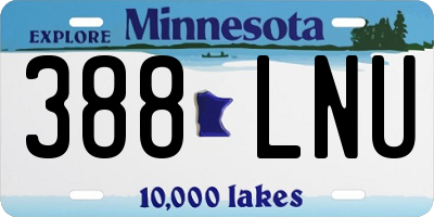 MN license plate 388LNU
