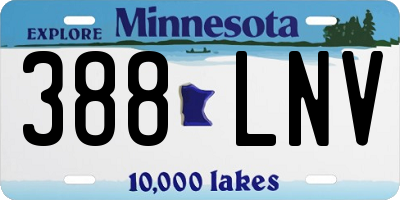 MN license plate 388LNV