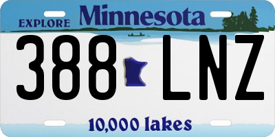 MN license plate 388LNZ
