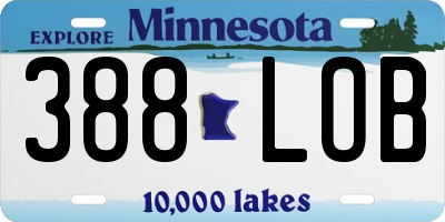 MN license plate 388LOB