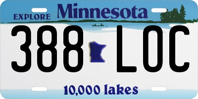 MN license plate 388LOC