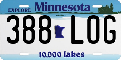 MN license plate 388LOG
