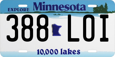 MN license plate 388LOI