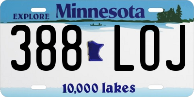 MN license plate 388LOJ