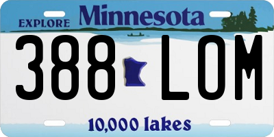 MN license plate 388LOM