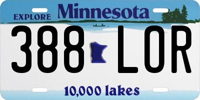 MN license plate 388LOR