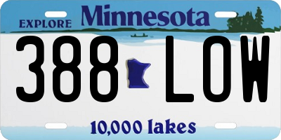 MN license plate 388LOW