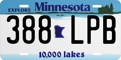MN license plate 388LPB