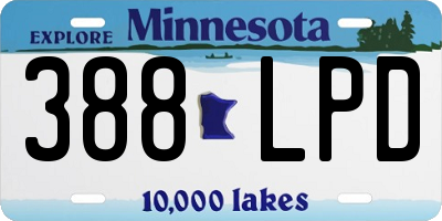 MN license plate 388LPD